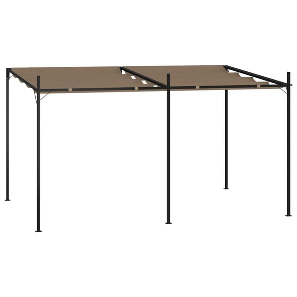 vidaXL havepavillon med udtrækkeligt tag 400x300x233 cm gråbrun