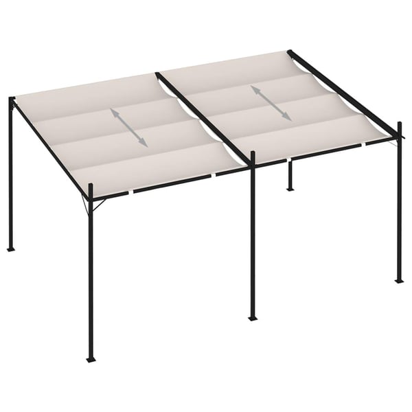 vidaXL havepavillon med udtrækkeligt tag 400x300x233 cm cremefarvet