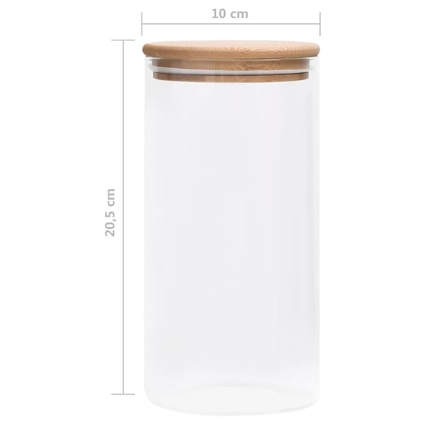 vidaXL opbevaringsglas med bambuslåg 4 stk. 1200 ml