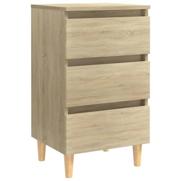 vidaXL Nattbord med ben i heltre sonoma eik 40x35x69 cm