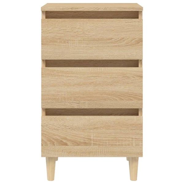 vidaXL Nattbord med ben i heltre sonoma eik 40x35x69 cm