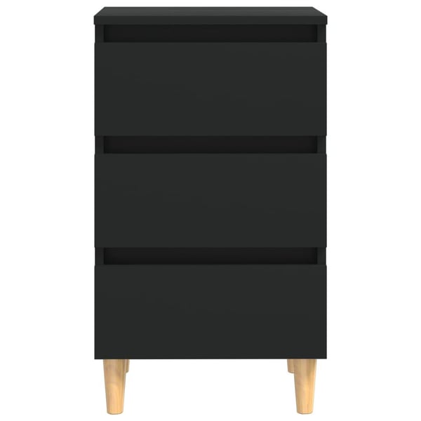 vidaXL Yöpöydät täyspuiset jalat 2 kpl musta 40x35x69 cm