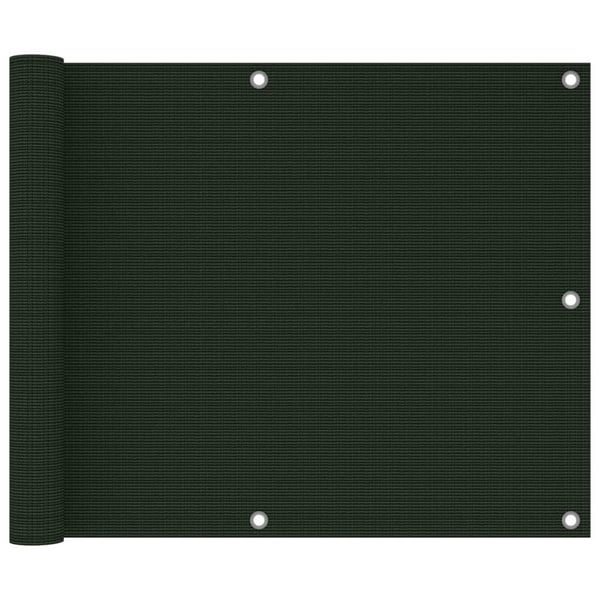 vidaXL Balkongskjerm mørkegrønn 75x400 cm HDPE