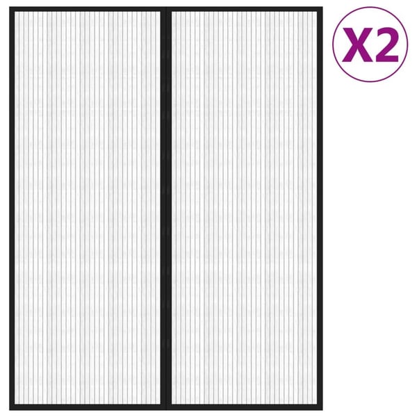 vidaXL Insektsgardiner for dør 2 stk med magnetblokker svart 230x160cm
