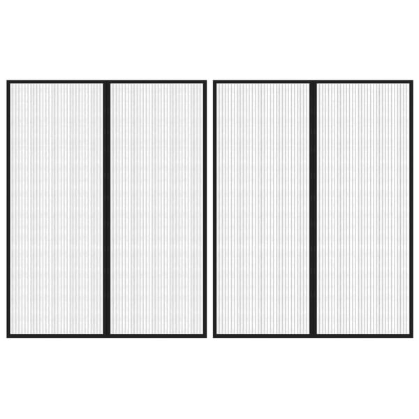vidaXL Insektsgardiner for dør 2 stk med magnetblokker svart 230x160cm