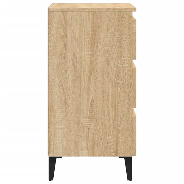 vidaXL Nattbord med metallben sonoma eik 40x35x69 cm