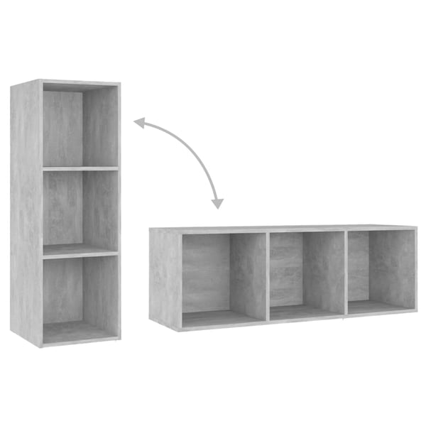 vidaXL TV-benker 2 stk betonggrå 107x35x37 cm sponplate