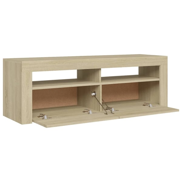 vidaXL TV-benk med LED-lys sonoma eik 120x35x40 cm