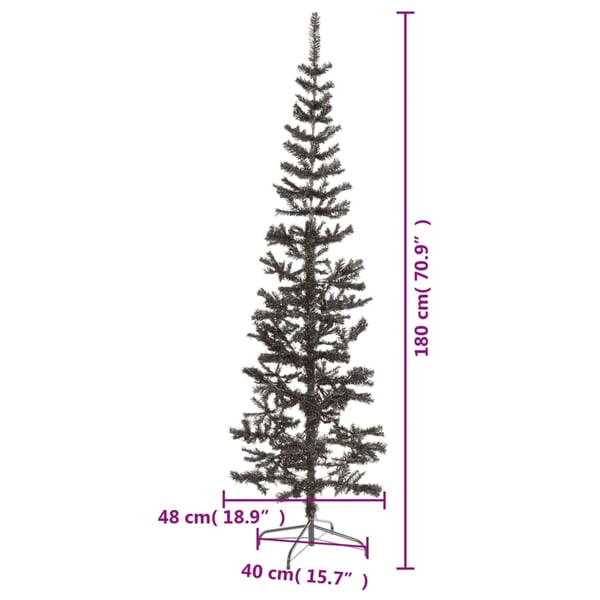 vidaXL smalt juletræ 180 cm sort