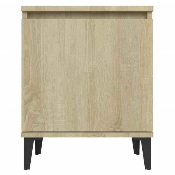 vidaXL Nattbord med metallben sonoma eik 40x30x50 cm