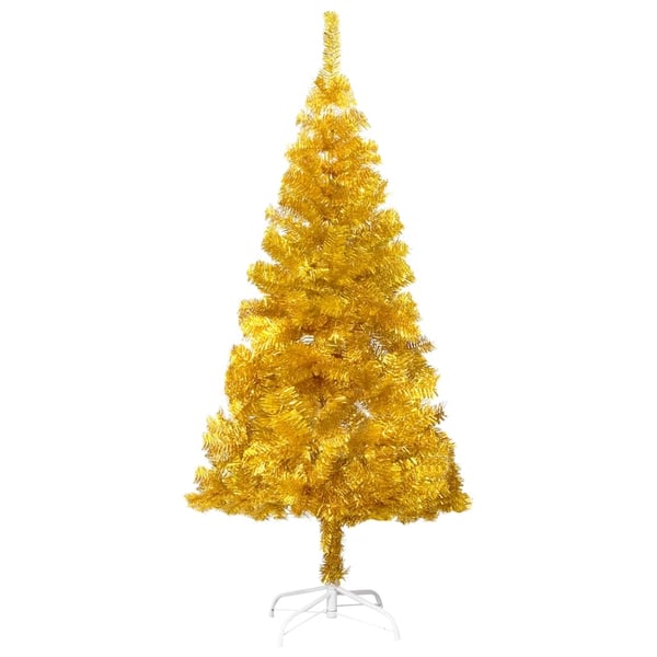 vidaXL Tekojoulukuusi jalustalla kulta 120 cm PET