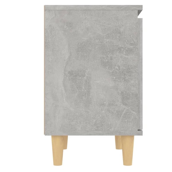 vidaXL Nattbord med ben i heltre betonggrå 40x30x50 cm