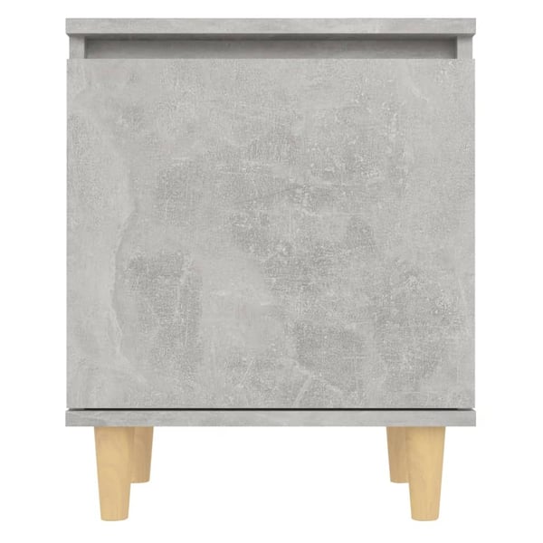 vidaXL Nattbord med ben i heltre betonggrå 40x30x50 cm