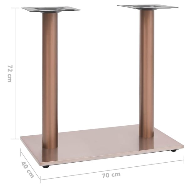 vidaXL Bordben til bistrobord messing 70x40x72 cm rustfritt stål