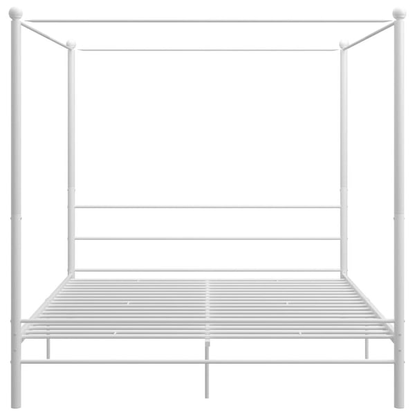 vidaXL Himmelsengeramme hvit metall 200x200 cm
