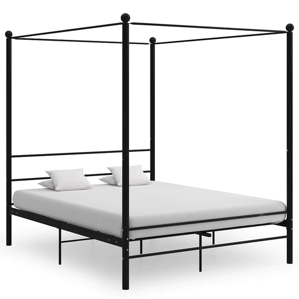 vidaXL Himmelsäng svart metall 160x200 cm