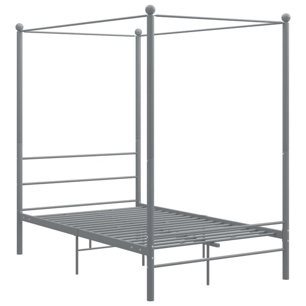 vidaXL Himmelsengeramme grå metall 120x200 cm