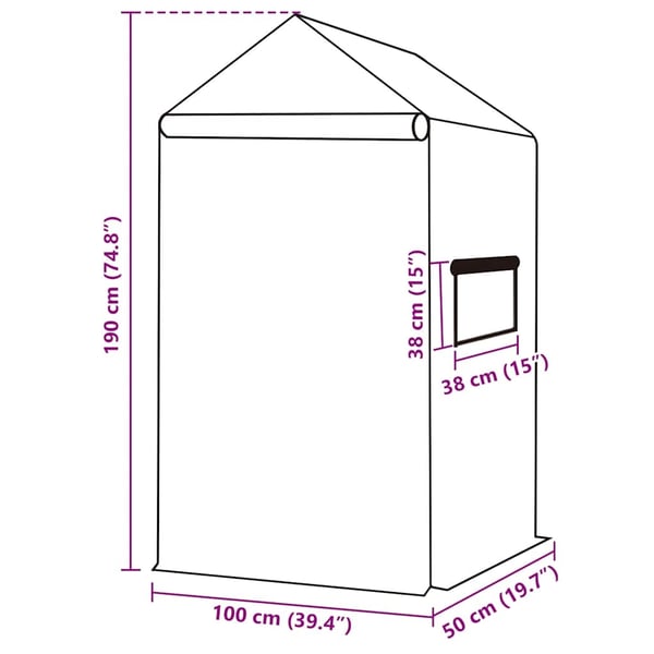 vidaXL Erstattningstrekk til drivhus (0,5 m²) 50x100x190 cm grønn