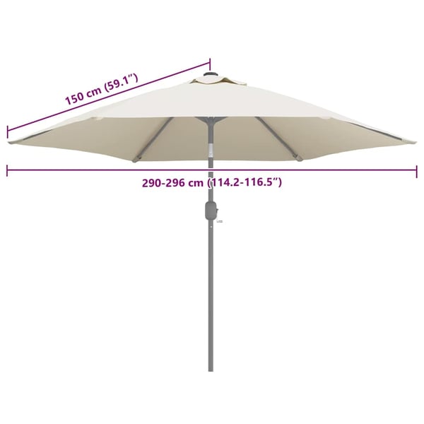 vidaXL Erstatningsstoff for hageparasoll sandhvit 300 cm