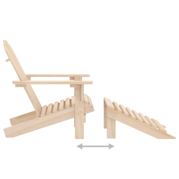 vidaXL Adirondack hagestol med ottoman heltre gran