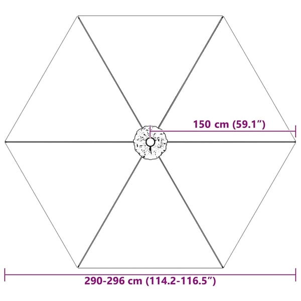 vidaXL udskiftningsdug til parasol 300 cm sort