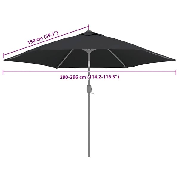 vidaXL udskiftningsdug til parasol 300 cm sort