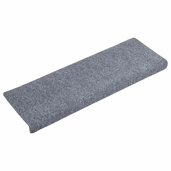 vidaXL trappemåtter 10 stk. 65x21x4 cm tuftet lysegrå