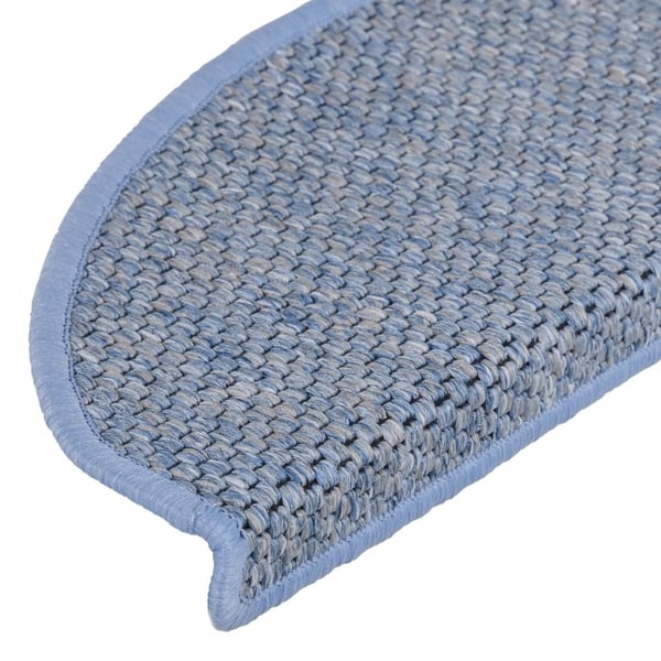 vidaXL Selvklebende trappematter sisal-utseende 15 stk 56x17x3 cm blå