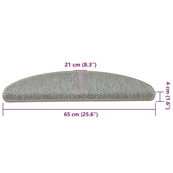 vidaXL Selvklebende trappematter sisal 15 stk 65x21x4 cm lysegrønn