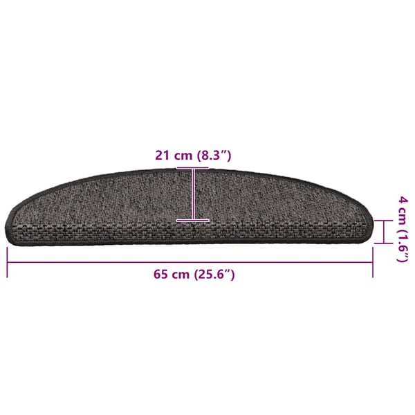vidaXL Selvklebende trappematter sisal 15 stk 65x21x4 cm grå og beige