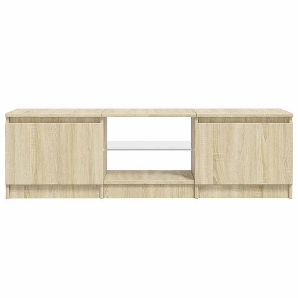 vidaXL TV-benk med LED-lys sonoma eik 140x40x36 cm