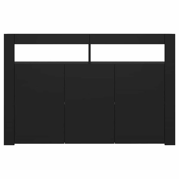 vidaXL Skjenk med LED-lys svart 115,5x30x75 cm