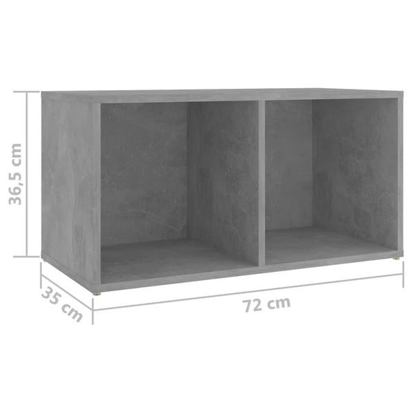 vidaXL TV-benker 4 stk betonggrå 72x35x36,5 cm sponplate