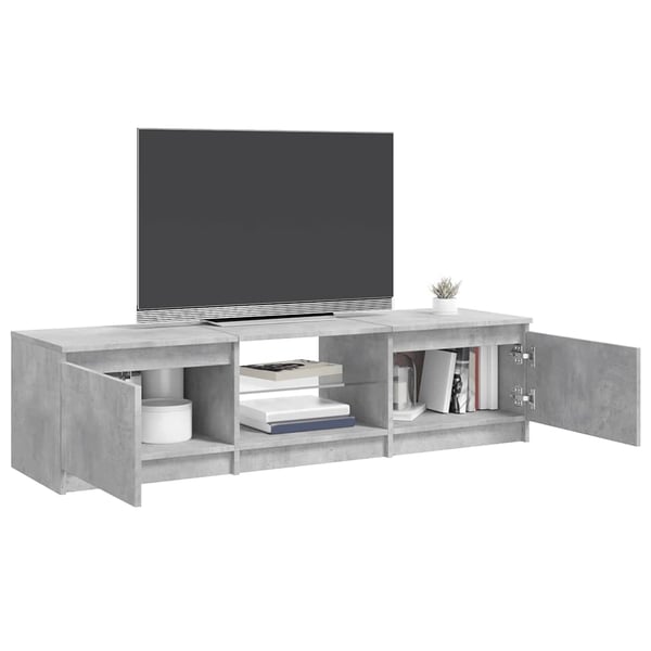 vidaXL TV-benk med LED-lys betonggrå 140x40x36 cm