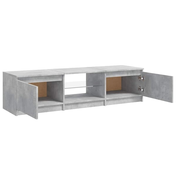 vidaXL TV-benk med LED-lys betonggrå 140x40x36 cm