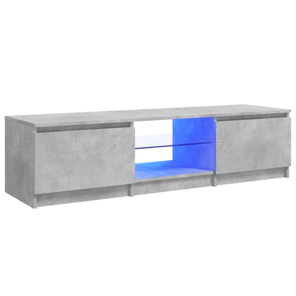 vidaXL TV-benk med LED-lys betonggrå 140x40x36 cm