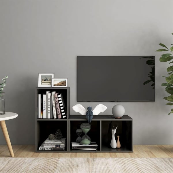 vidaXL tv-skabe 2 stk. 72x35x36,5 cm spånplade grå højglans