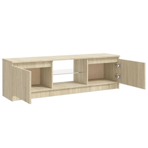 vidaXL TV-benk med LED-lys sonoma eik 120x30x36 cm