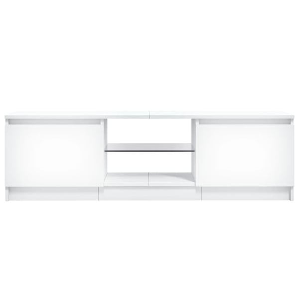vidaXL TV-benk med LED-lys hvit 120x30x36 cm