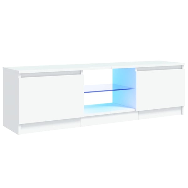 vidaXL TV-benk med LED-lys hvit 120x30x36 cm