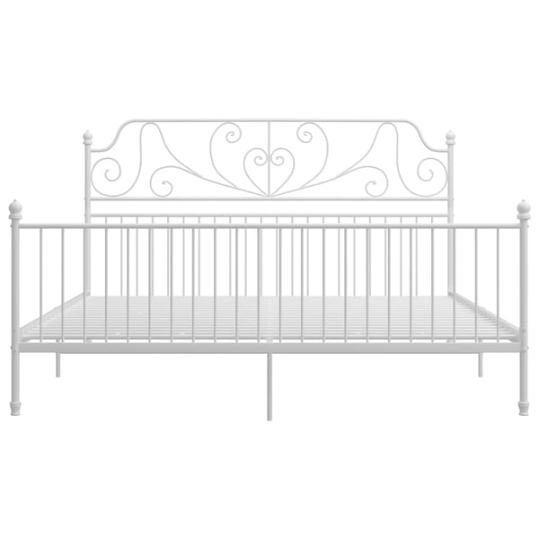 vidaXL Sängram utan madrass vit metall 180x200 cm
