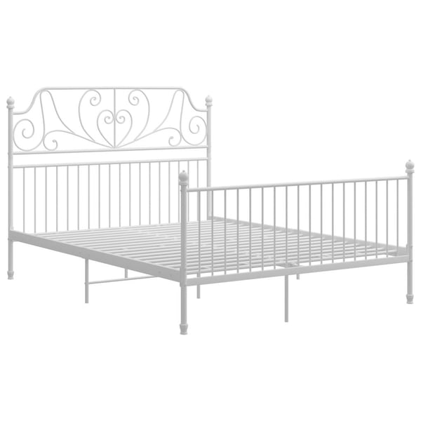 vidaXL Sengeramme hvit metall 140x200 cm