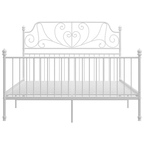 vidaXL Sengeramme hvit metall 140x200 cm