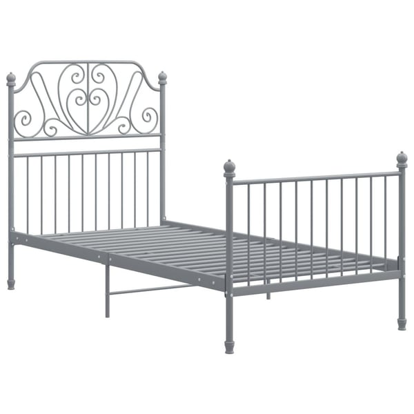 vidaXL Sengeramme grå metall 100x200 cm
