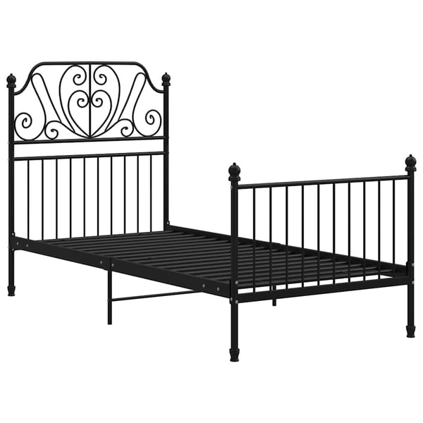 vidaXL Sängram utan madrass svart metall 90x200 cm