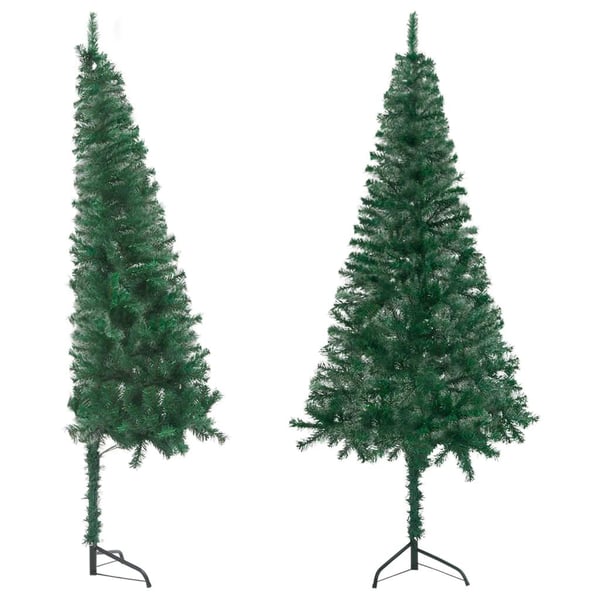 vidaXL Kulmaan asetettava tekojoulukuusi vihreä 180 cm PVC