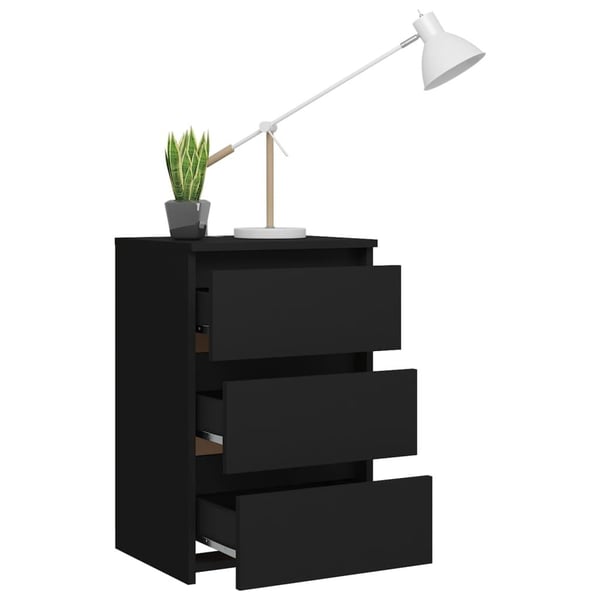 vidaXL sengeskabe 2 stk. 40x35x62,5 cm spånplade sort