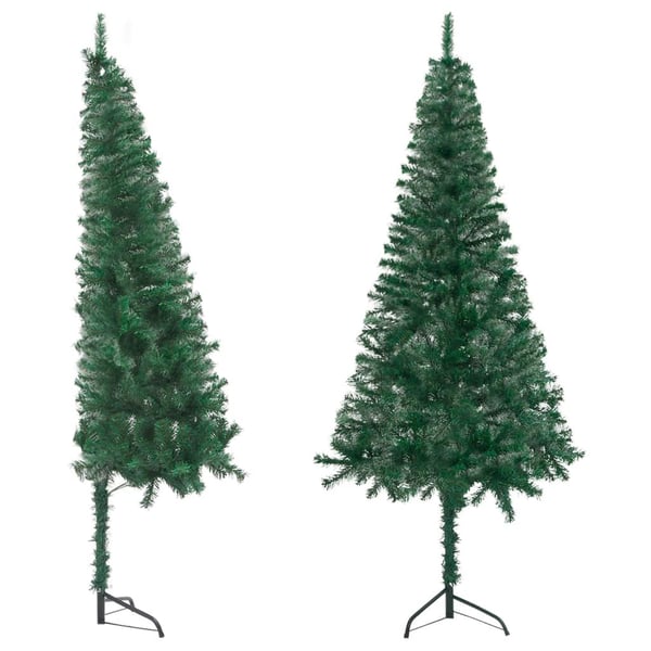 vidaXL kunstigt juletræ til hjørne 120 cm PVC grøn
