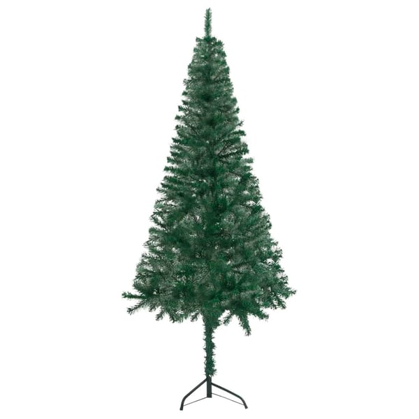 vidaXL kunstigt juletræ til hjørne 240 cm PVC grøn