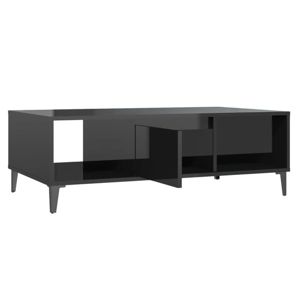 vidaXL sofabord 103,5x60x35 cm spånplade sort højglans